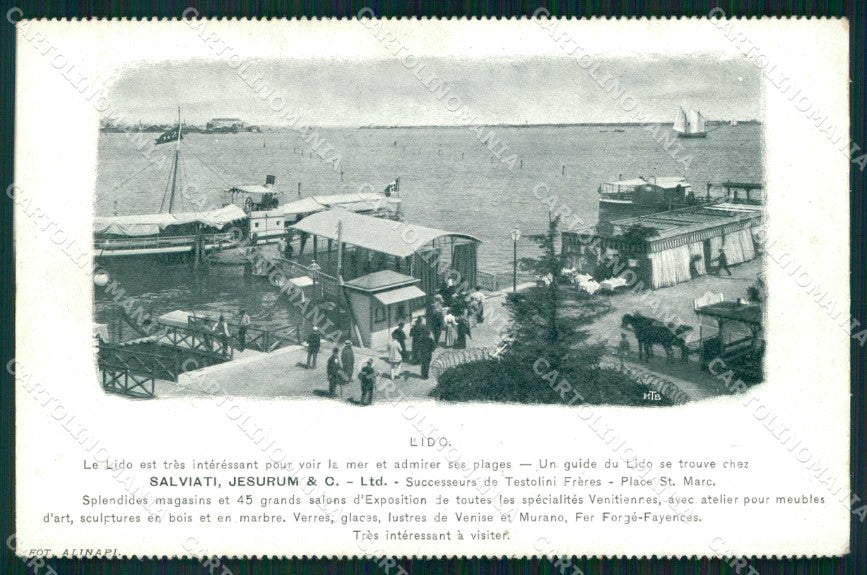 Venezia Città Lido di Veduta della Spiaggia Alinari cartolina RT8239 – fronte