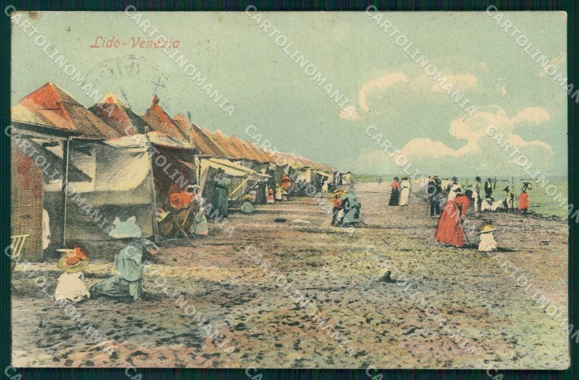 Venezia Città Lido di Capanne Bagnanti Garbisa 11356 cartolina RT8242 – fronte