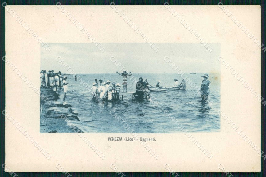 Venezia Città Lido di Spiaggia Bagnanti cartolina RT8251 – fronte