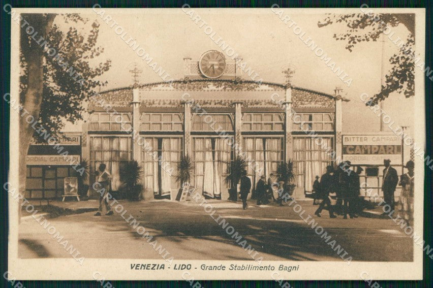 Venezia Città Lido di Stabilimento Bagni Bitter Campari cartolina RT8257 – fronte