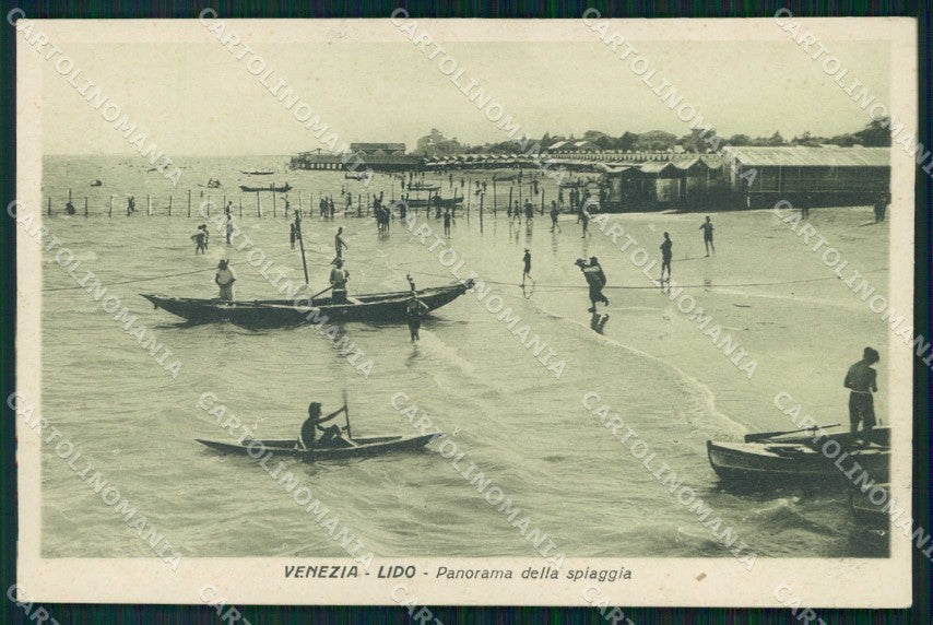 Venezia Città Lido di Spiaggia Barche cartolina RT8262 – fronte