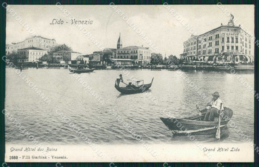 Venezia Città Lido di Grand Hotel Lido Garbisa 2680 cartolina RT8265 – fronte