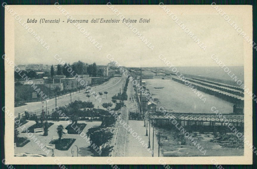 Venezia Città Lido di Veduta Excelsior Palace Hotel Tram cartolina RT8275 – fronte