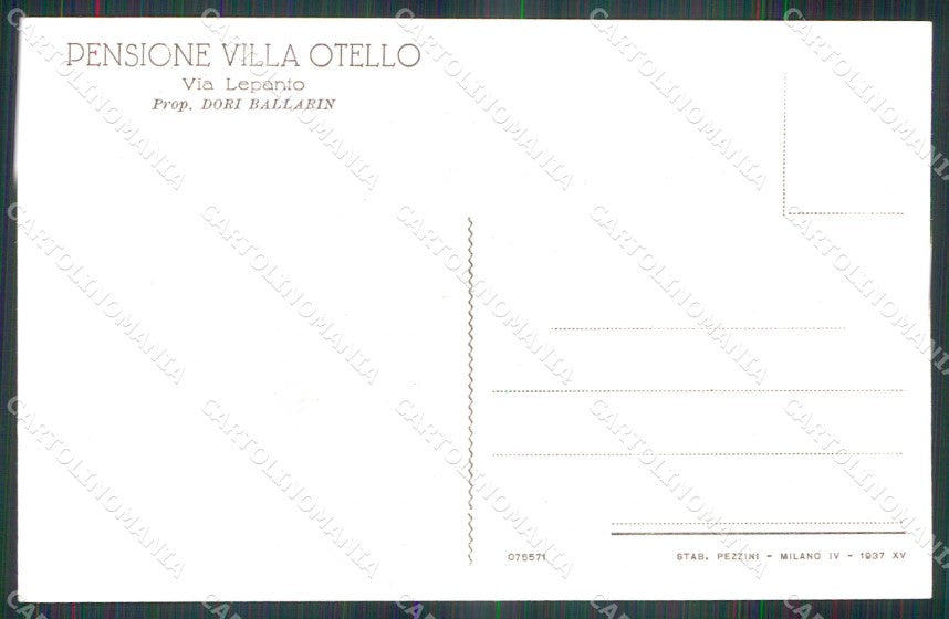 Venezia Città Lido di Pensione Villa Otello cartolina RT8281 – retro