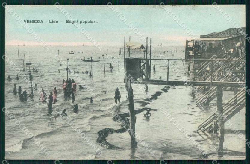 Venezia Città Lido di Bagni Popolari cartolina RT8285 – fronte