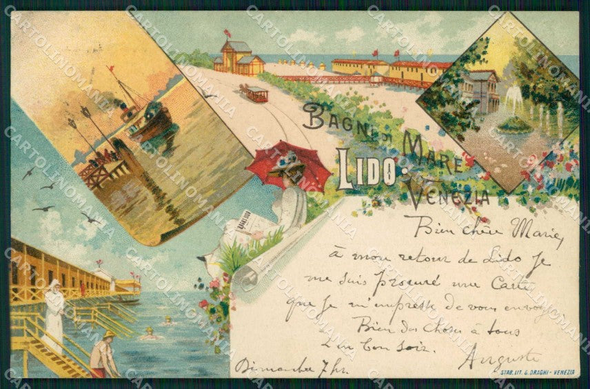 Venezia Città Lido di Bagni di Mare cartolina RT8289 – fronte