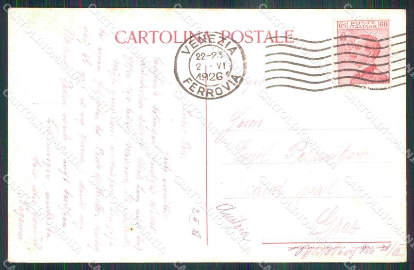 Venezia Città Lido di Grand Hotel Lido Barche cartolina RT8294 – retro