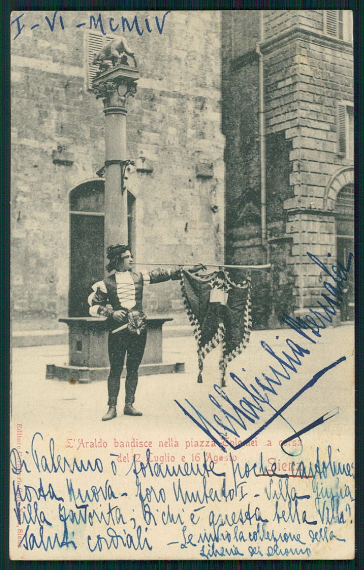 Siena città Palio PIEGHINA cartolina TC0037 – fronte