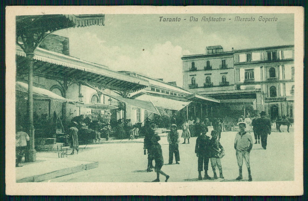 Taranto Città Via Anfiteatro Mercato Coperto cartolina TC0050 – fronte