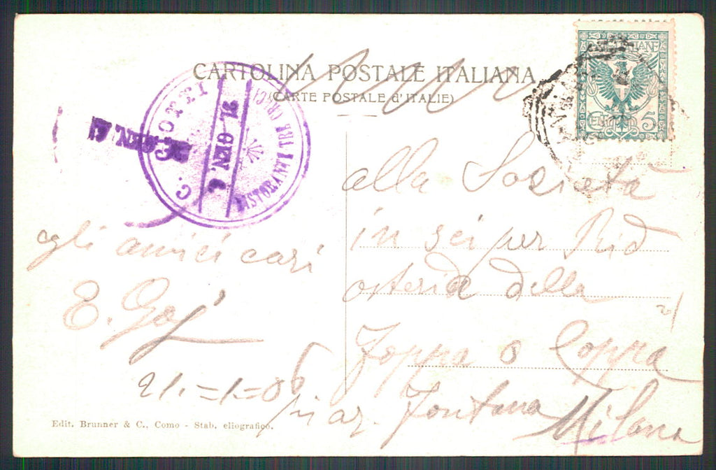 Varese Sacro Monte Arco San Carlo cartolina TC0061 – retro