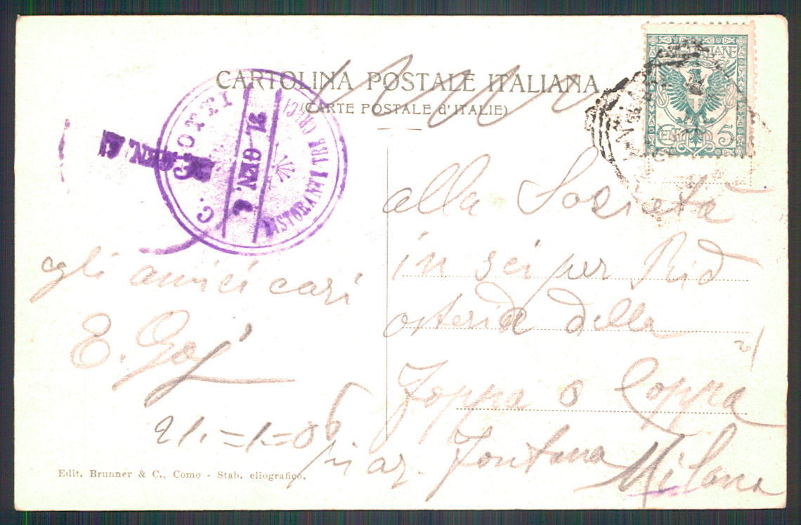 Varese Sacro Monte Arco San Carlo cartolina TC0061 – retro