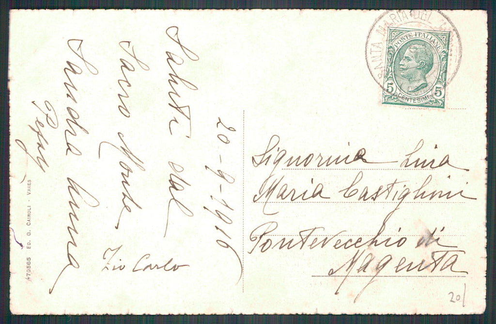 Varese Sacro Monte cartolina TC0066 – retro