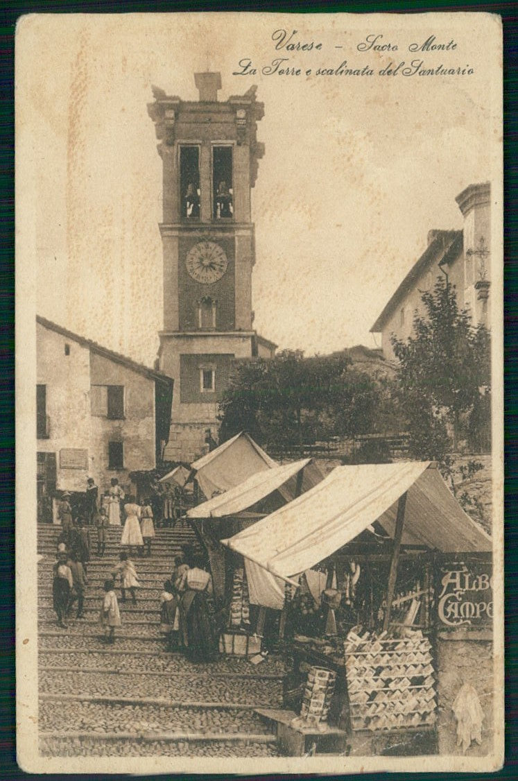 Varese Sacro Monte Bancarella di cartoline cartolina TC0078 – fronte