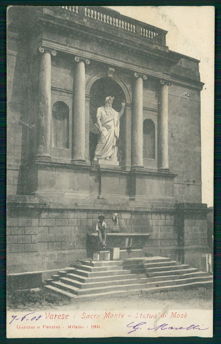 Varese Sacro Monte Statua di Mosé cartolina TC0084 – fronte