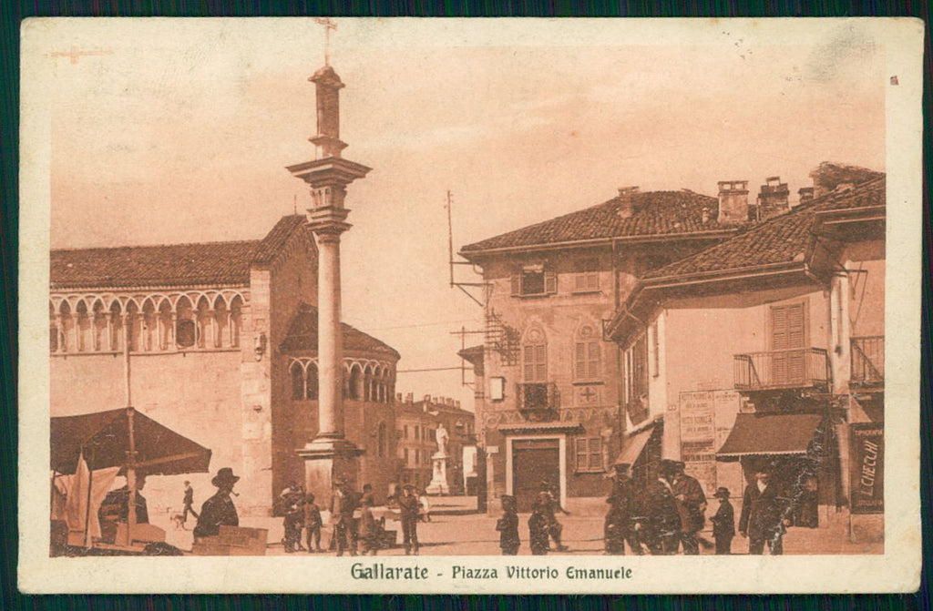 Varese Gallarate Piazza Vittorio Emanuele PIEGA cartolina TC0090 – fronte