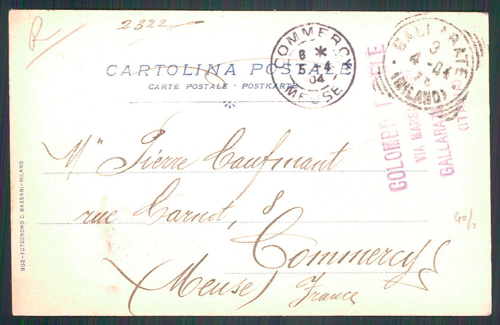 Varese Gallarate Piazza Garibaldi cartolina TC0091 – retro