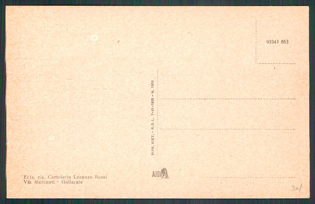 Varese Gallarate Scalinata stazione fascismo cartolina TC0092 – retro