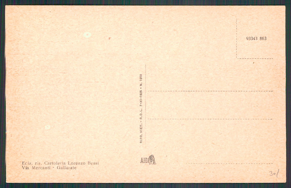Varese Gallarate Scalinata stazione fascismo cartolina TC0092 – retro