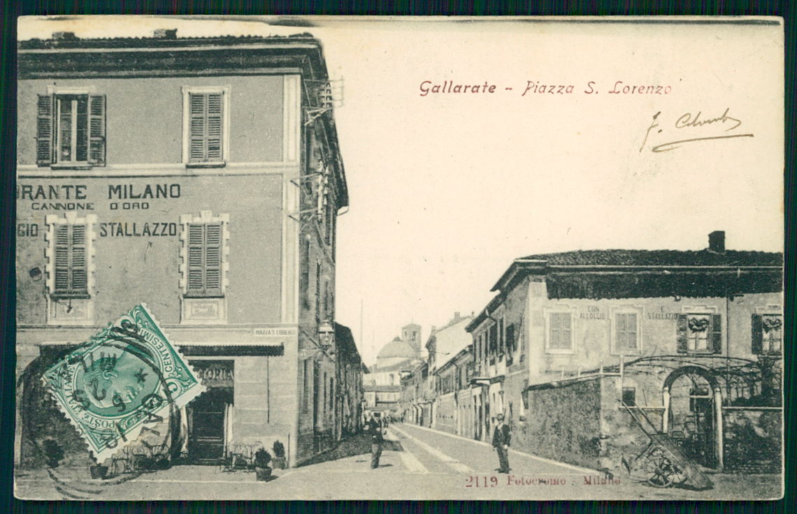 Varese Gallarate Piazza San Lorenzo cartolina TC0098 – fronte