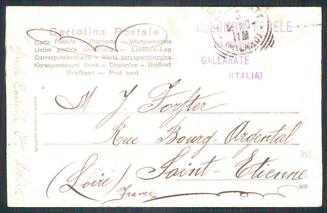 Varese Gallarate Piazza Vittorio Emanuele II Edicola cartolina TC0100 – retro