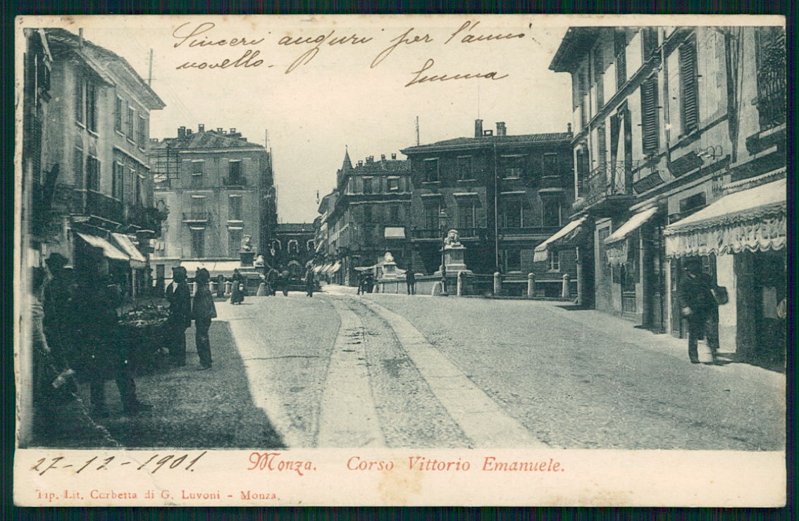 Milano Monza Corso Vittorio Emanuele PIEGA cartolina TC0109 – fronte