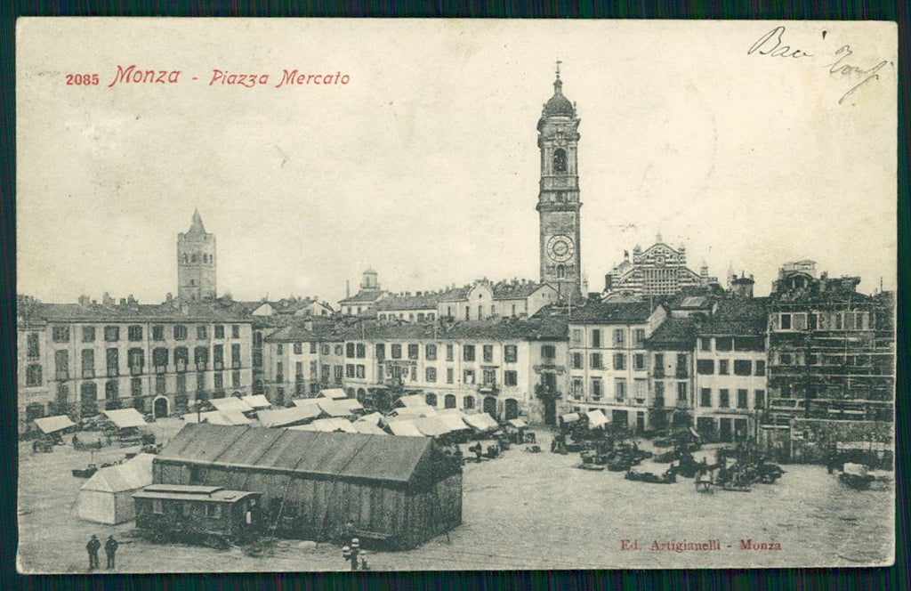 Milano Monza Piazza Mercato cartolina TC0111 – fronte