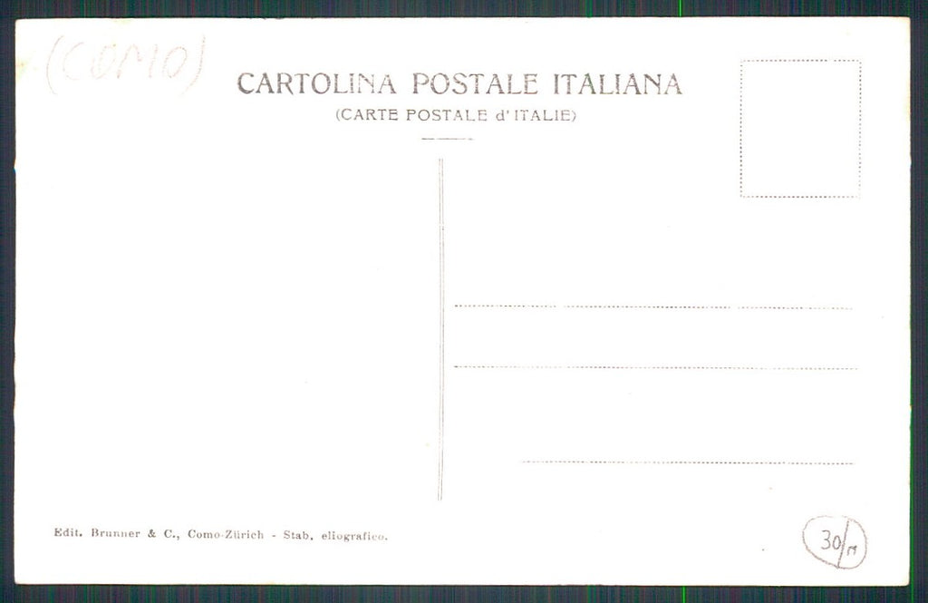 Como Lago di Costumi cartolina TC0168 – retro