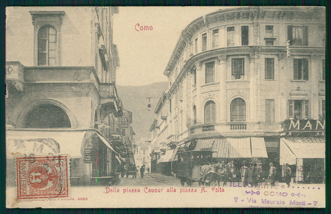 Como Città Piazza Cavour Volta cartolina TC0179 – fronte