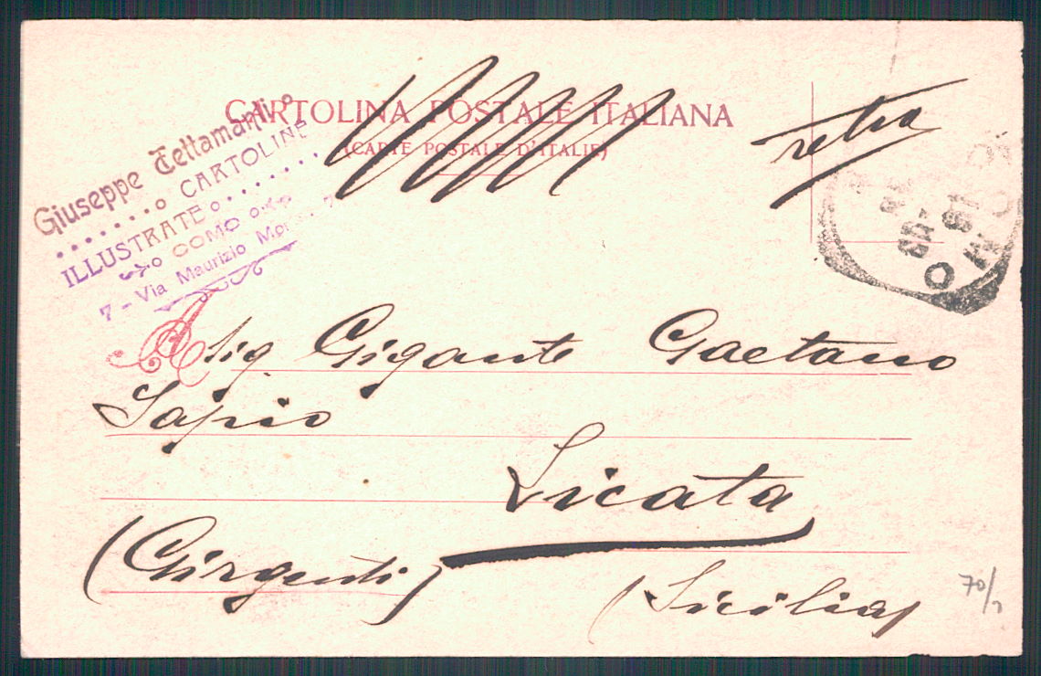 Como Città Piazza Cavour Volta cartolina TC0179 – retro