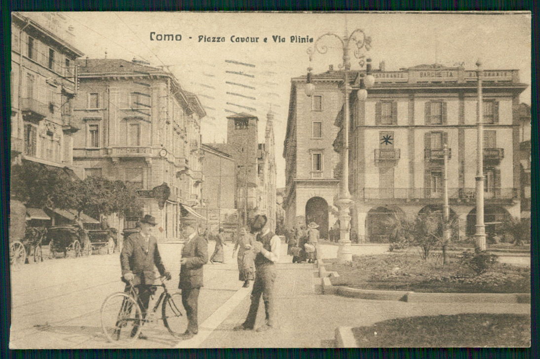 Como Città Piazza Cavour via Plinio cartolina TC0181 – fronte