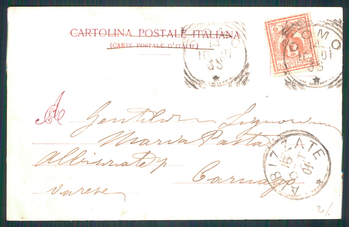 Como Città Porta Vittoria cartolina TC0187 – retro