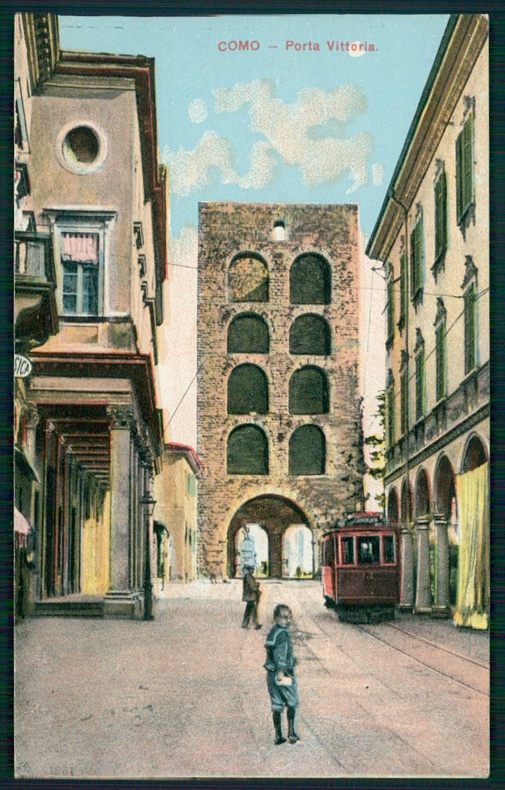 Como Città Porta Vittoria Tram cartolina TC0191 – fronte
