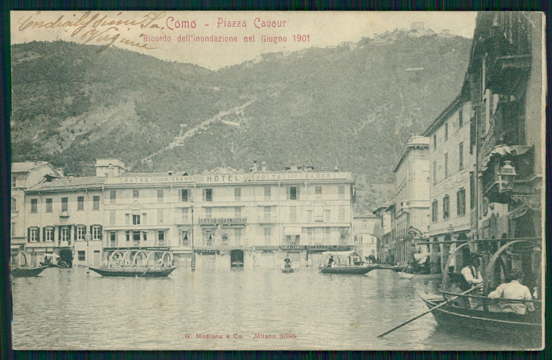 Como Città Inondazione giugno 1902 cartolina TC0219 – fronte
