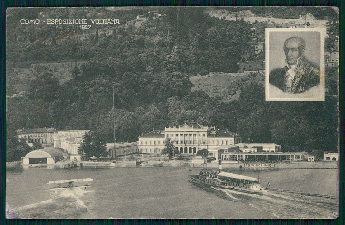 Como Città Esposizione Voltiana Battello cartolina TC0223 – fronte