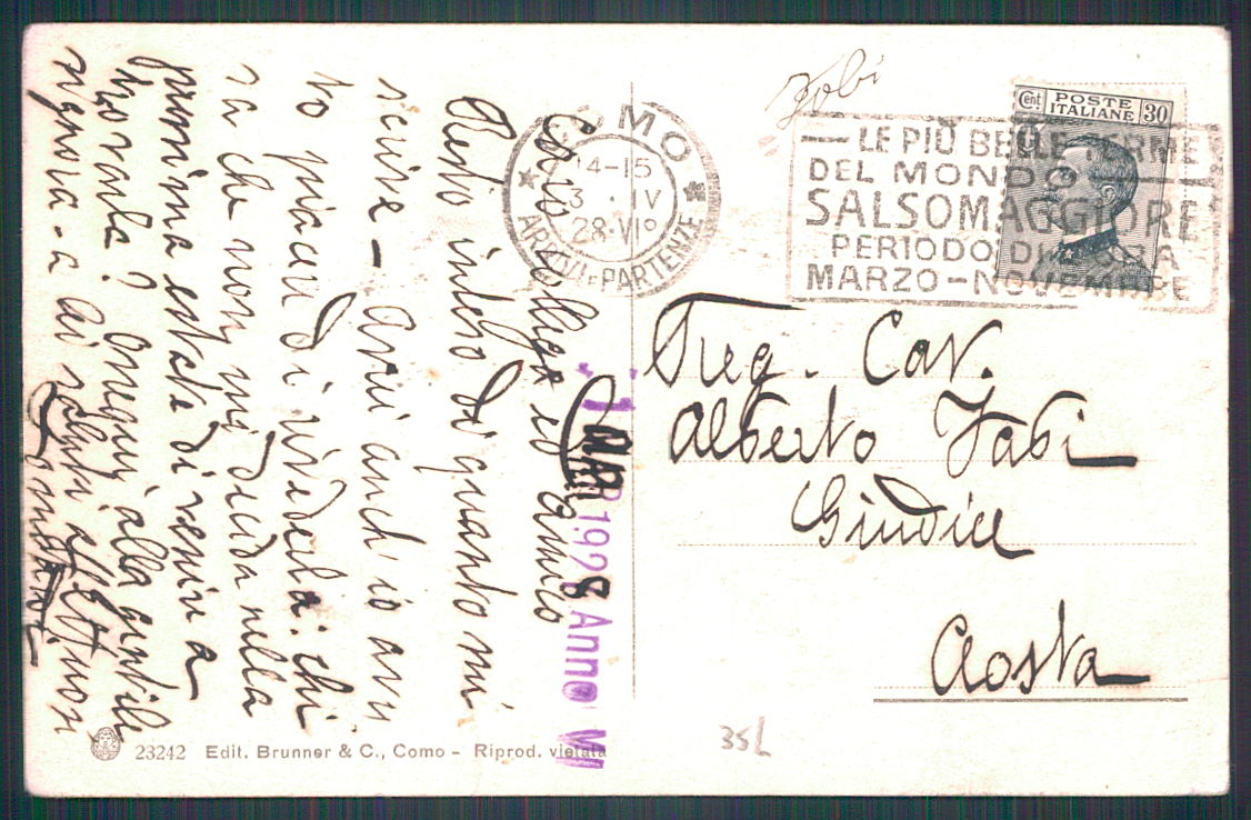 Como Città Esposizione Voltiana Battello cartolina TC0223 – retro