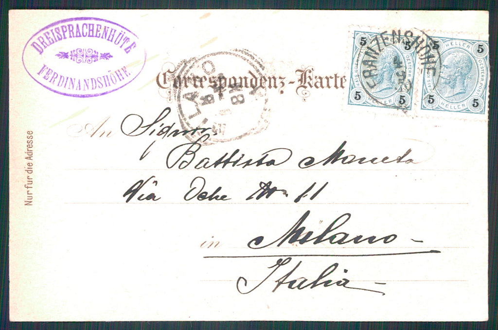 Bolzano Passo dello Stelvio Gruss Ferdinandshohe Corriera cartolina TC0256 – retro