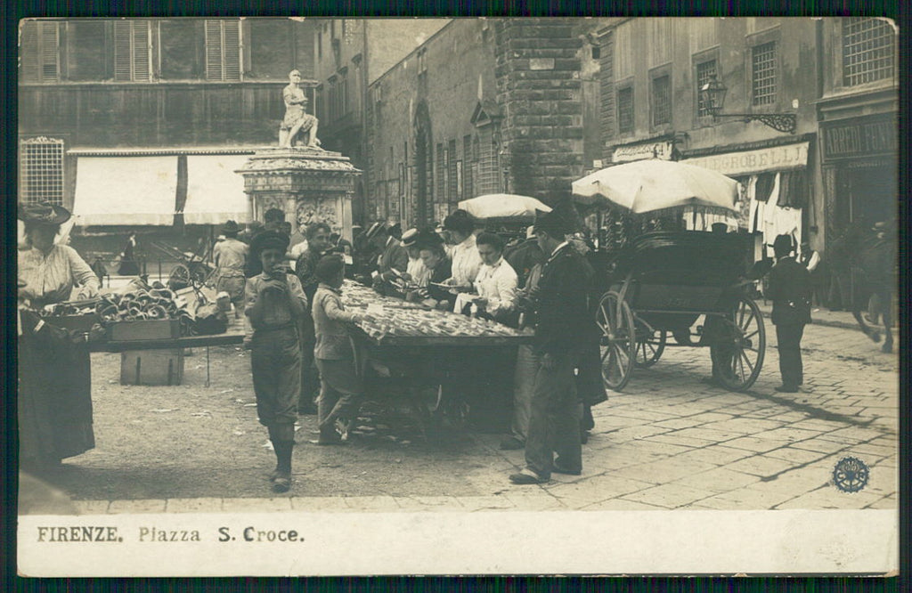 Firenze città venditore cartoline Piazza Santa Croce Foto NPG cartolina TC0275 – fronte