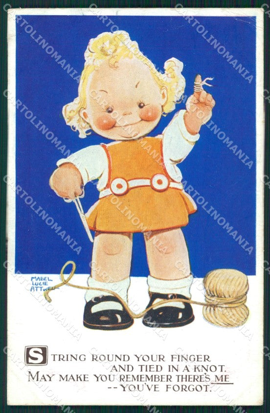 Mabel Lucie Attwell serie 2525 PIEGHINE SLIGHT CREASES cartolina postcard TC0283 – fronte