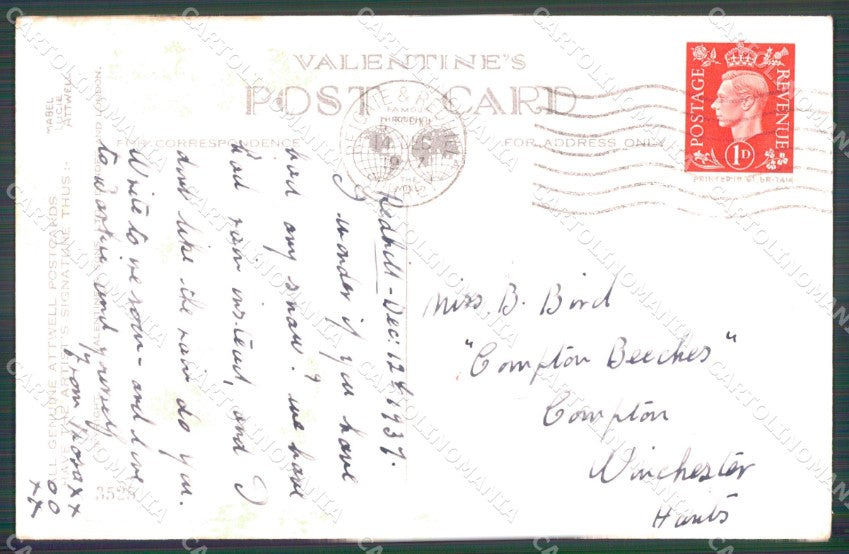Mabel Lucie Attwell serie 2525 PIEGHINE SLIGHT CREASES cartolina postcard TC0283 – retro