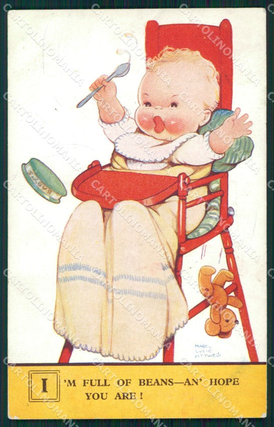 Mabel Lucie Attwell serie 2303 PIEGHINA SLIGHT CREASE cartolina postcard TC0292 – fronte