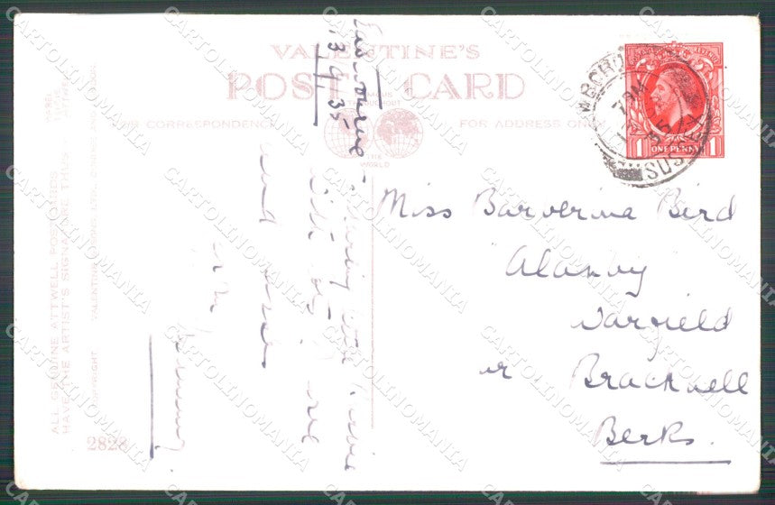 Mabel Lucie Attwell Valentine serie 2828 cartolina vintage postcard TC0293 – retro