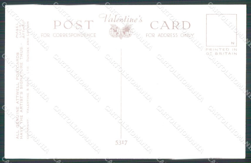 Mabel Lucie Attwell Valentine serie 5317 cartolina vintage postcard TC0304 – retro