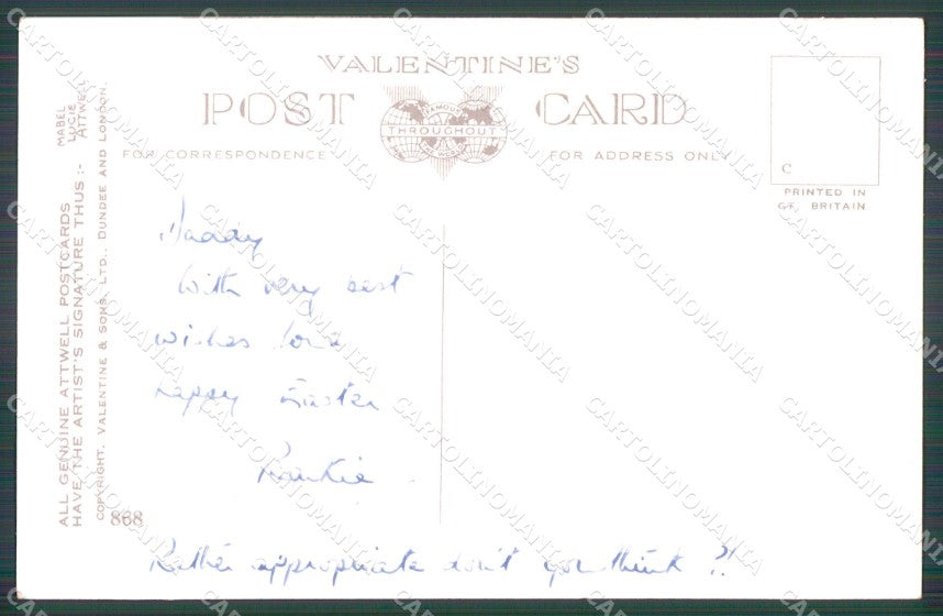 Mabel Lucie Attwell Valentine serie 868 cartolina vintage postcard TC0309 – retro