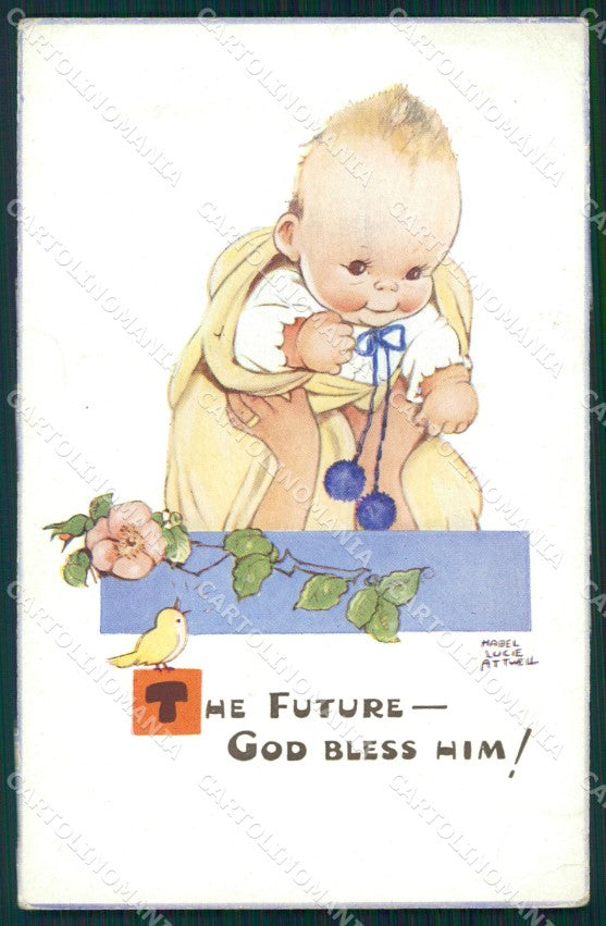 Mabel Lucie Attwell serie 1500 PIEGHINE SLIGHT CREASES cartolina postcard TC0312 – fronte