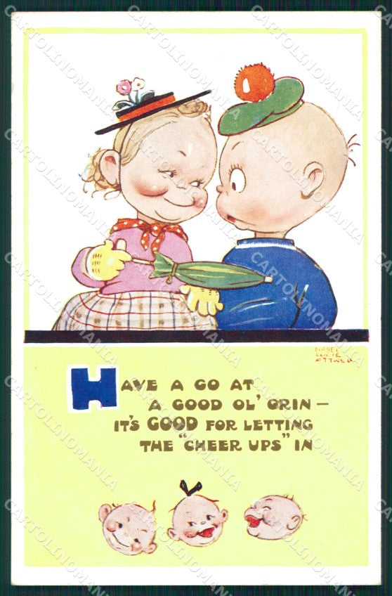 Mabel Lucie Attwell Valentine serie 1662 cartolina vintage postcard TC0313 – fronte