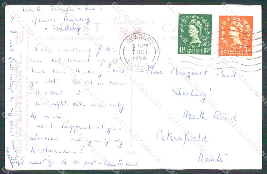 Mabel Lucie Attwell Valentine serie 1540 cartolina vintage postcard TC0317 – retro