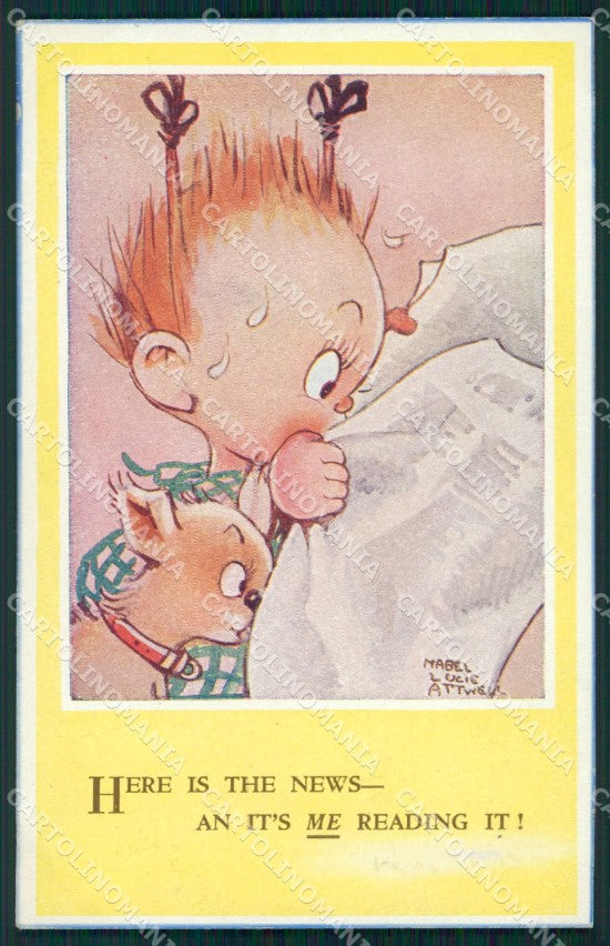Mabel Lucie Attwell Valentine serie 605 ABRASA cartolina vintage postcard TC0319 – fronte