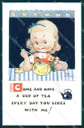 Mabel Lucie Attwell Valentine serie 5230 Cup of Tea cartolina postcard TC0323 – fronte