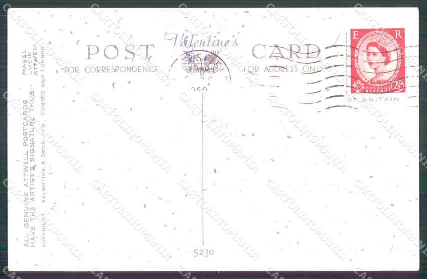 Mabel Lucie Attwell Valentine serie 5230 Cup of Tea cartolina postcard TC0323 – retro