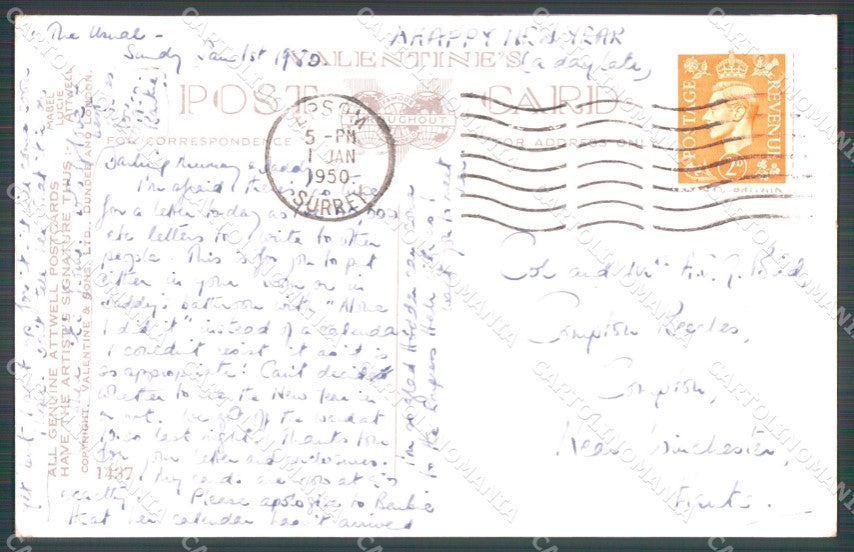 Mabel Lucie Attwell Valentine serie 1437 cartolina vintage postcard TC0326 – retro